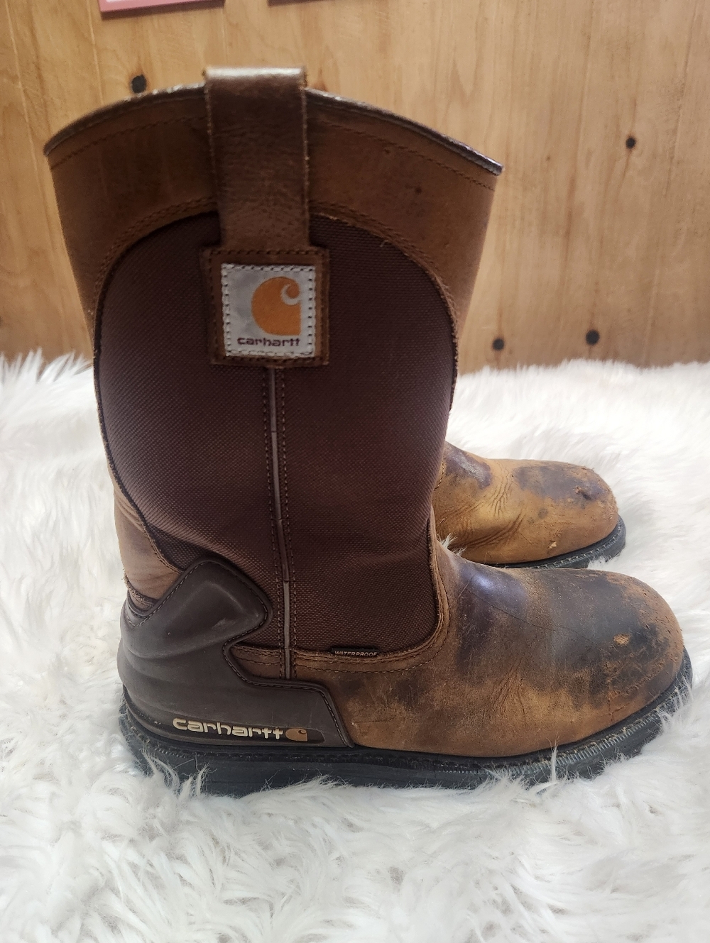 Carhartt Men's US 11 Heritage Waterproof Steel Toe Wellington Boots Tan